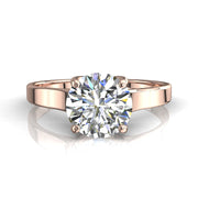 Bague Carina solitaire diamant synthétique rond 1.50 carat or rose